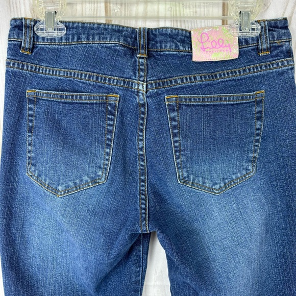 Lilly Pulitzer Mid-Rise Cropped Jeans Straight Leg Blue Denim Capris Size 6 - Picture 6 of 15